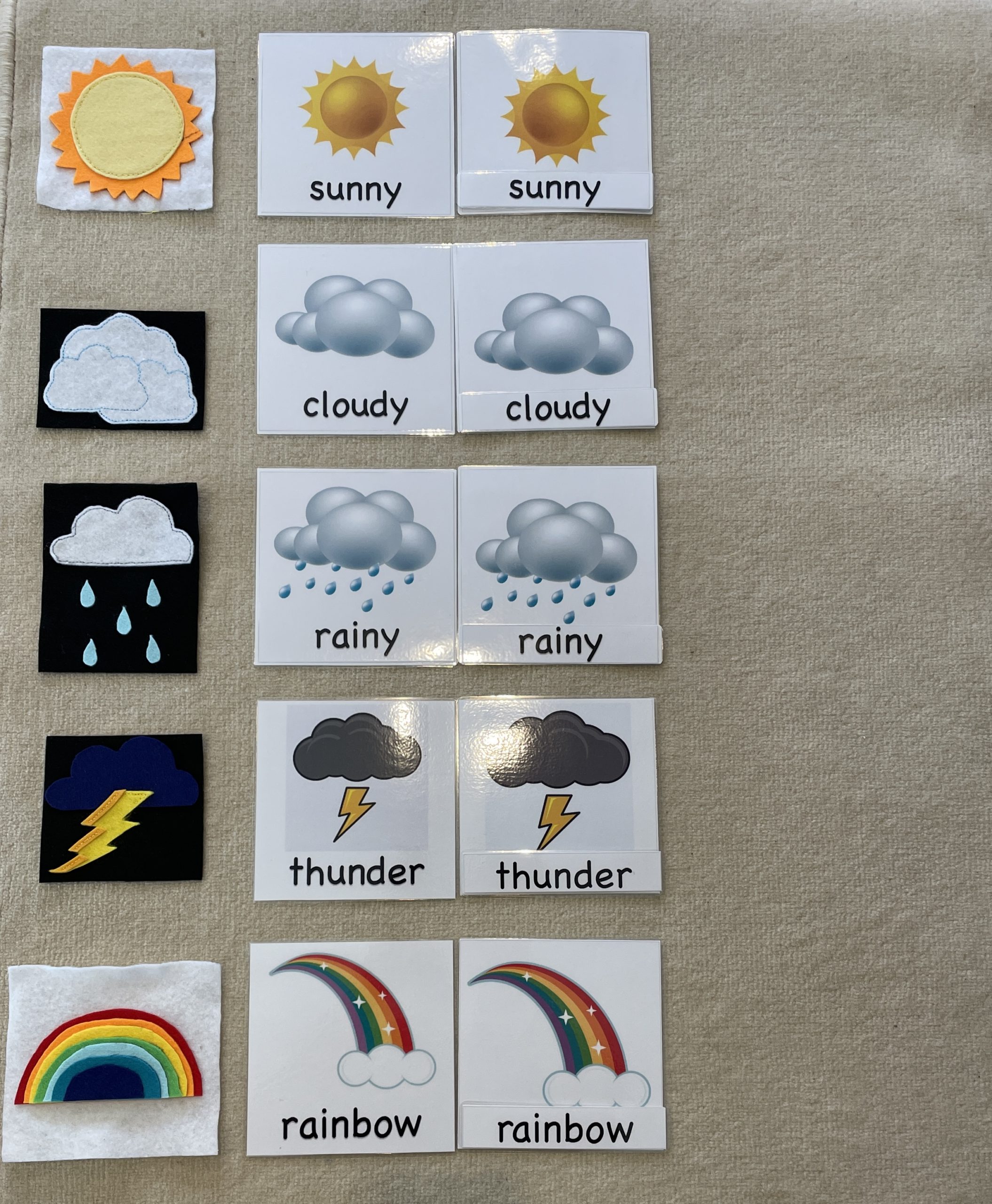 天気の英語絵カード